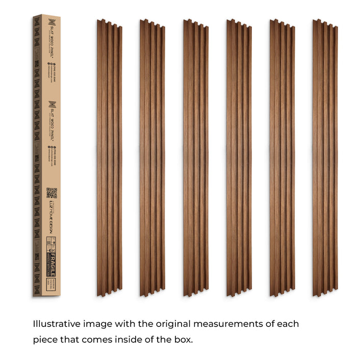 Light Walnut Slat Wood Panel - (25 sqft)