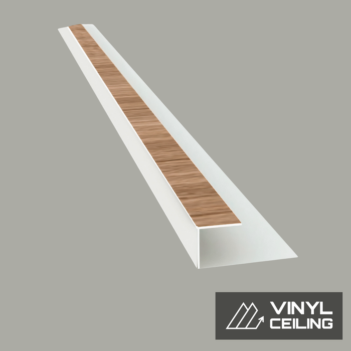 Trim Edge J-SHAPE Match Color - Vinyl Ceiling (8ft L) (Pack of 4 units)