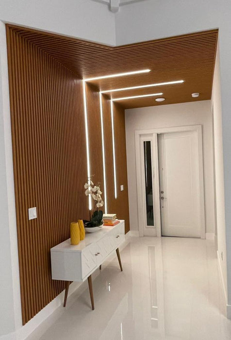 Light Walnut Slat Wood Panel - (25 sqft)