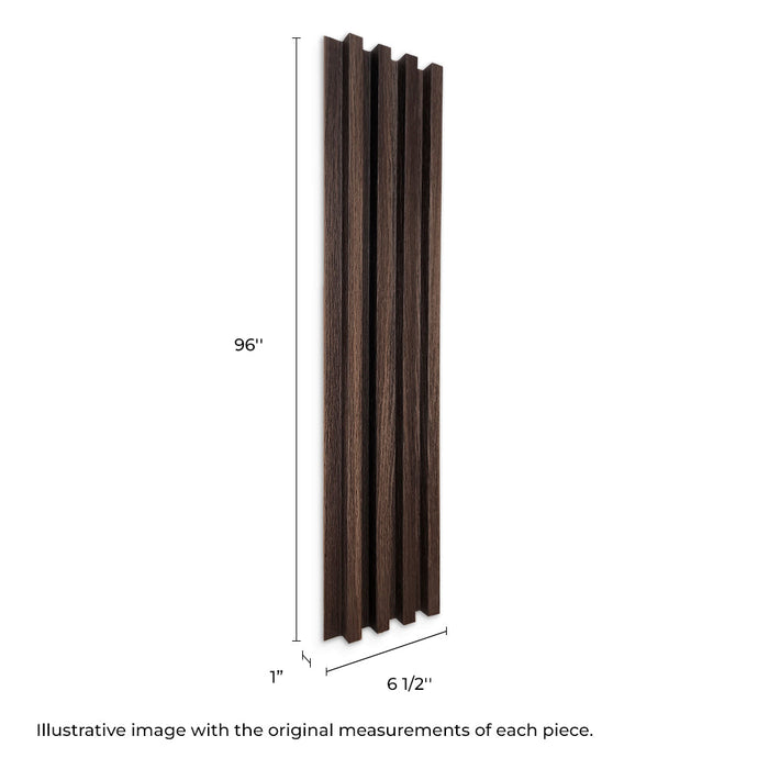 Matte Black Brushed Slat Wood Panel - (25 sqft)