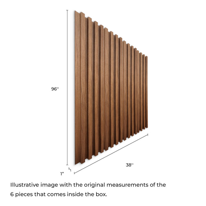 Natural Walnut Slat Wood Panel - (25 sqft)