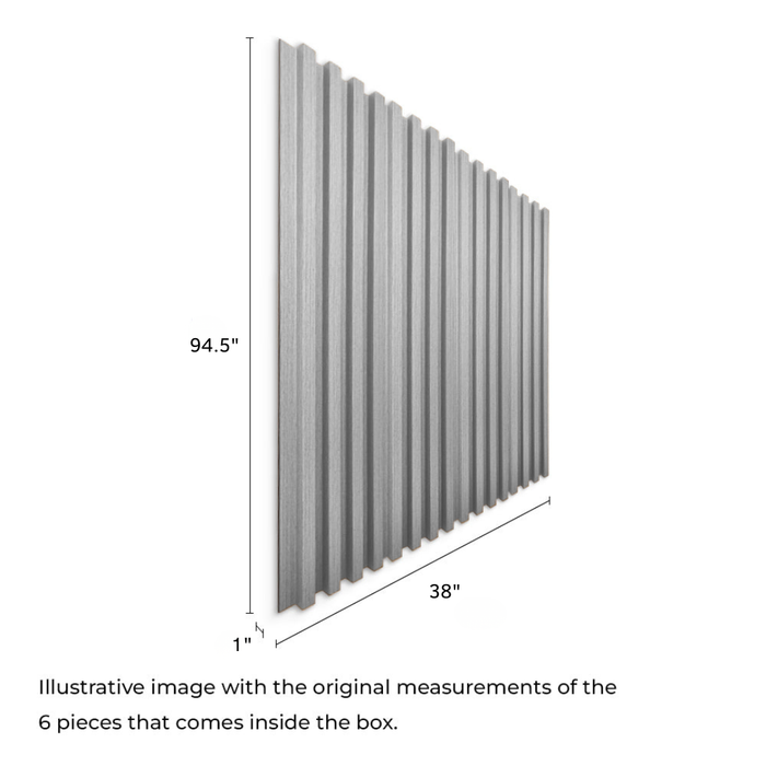Light Gray Slat Wood Panel - (25 sqft)