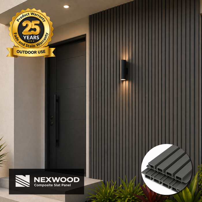 Pure Gray - NEXWOOD Composite Slat Panel - 17 sqft - 141.5" x 16.8"