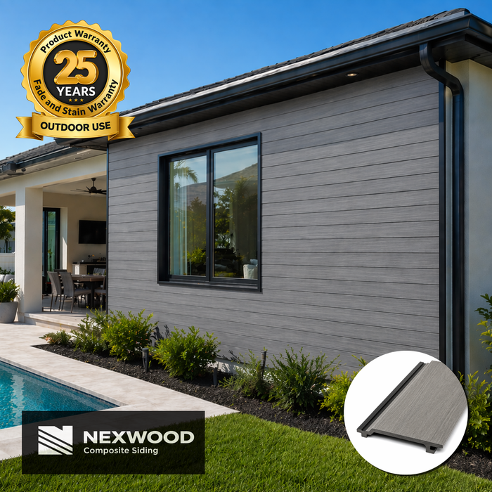 Light Pure Gray - NEXWOOD Composite Siding -  12 Sqft - 141" x 6"
