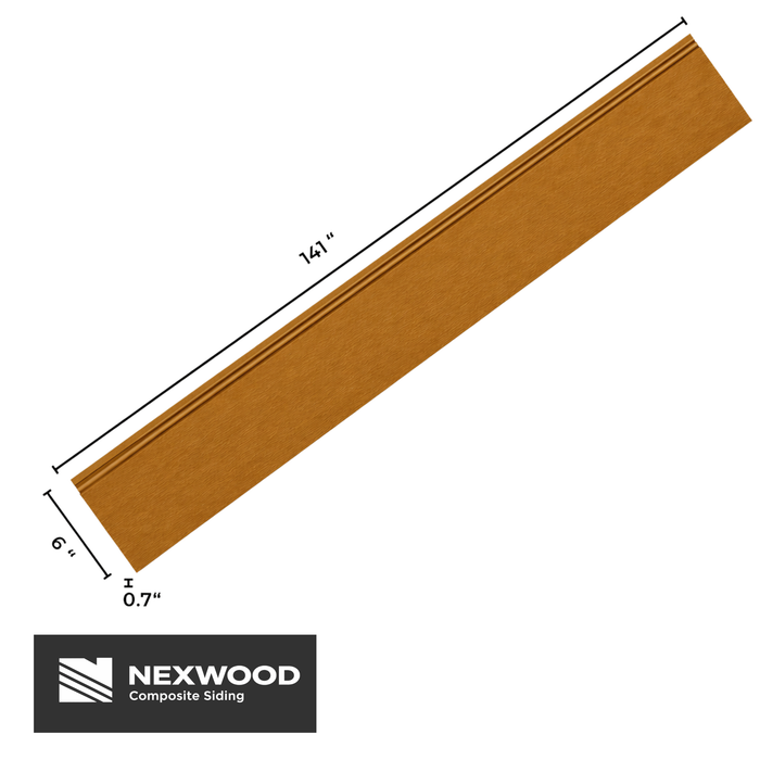 Sunset Teak - NEXWOOD Composite Siding -  12 Sqft - 141" x 6"
