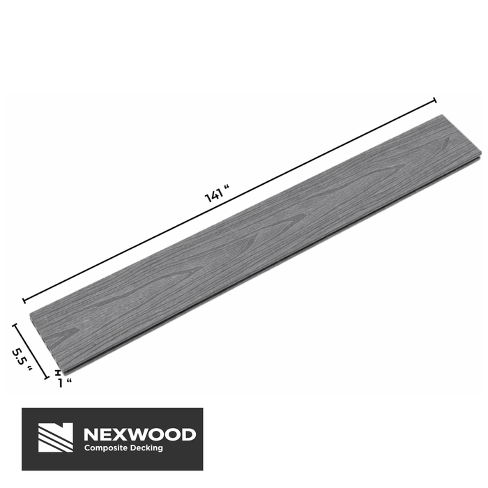 Light Pure Grey - NEXWOOD Composite Decking -  11 Sqft - (2 pieces 142" x 5.5")