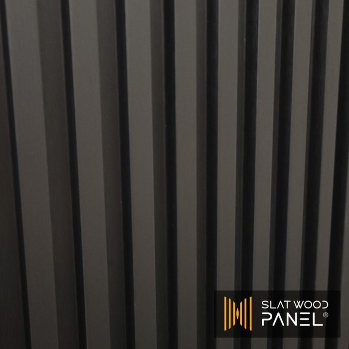 Matte Black Brushed Slat Wood Panel - (25 sqft)