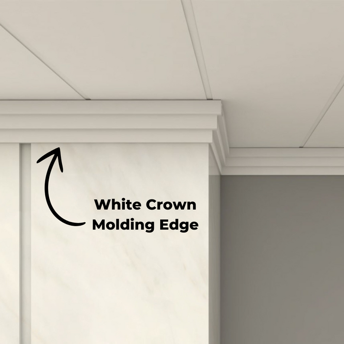 White Crown Molding Edge (8ft L) - (Pack of 2 units)