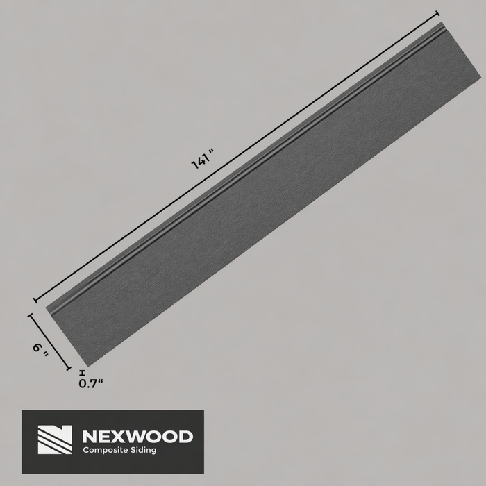 Light Pure Gray - NEXWOOD Composite Siding -  12 Sqft - 141" x 6"