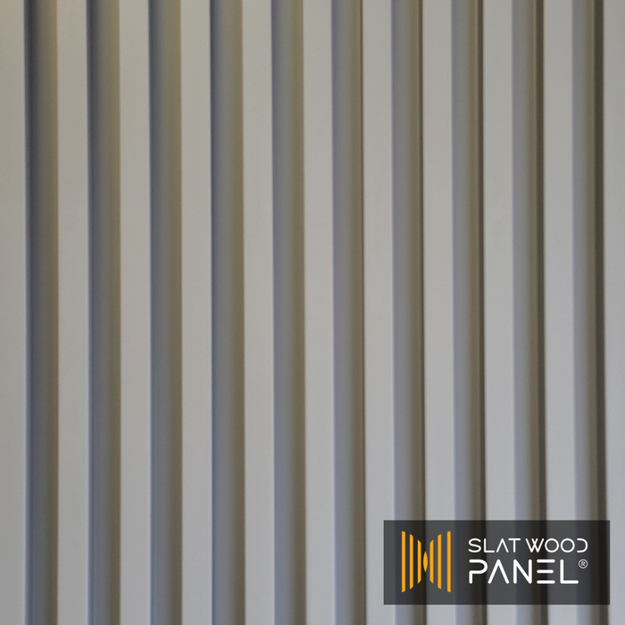 Light Gray Slat Wood Panel - (25 sqft)