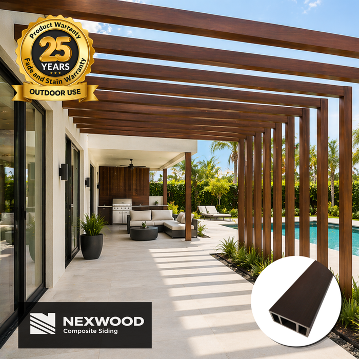 Prime Brown - NEXWOOD Composite Wall Partition -  141" x 3.9" x 1.9" - 2 pieces - Brown