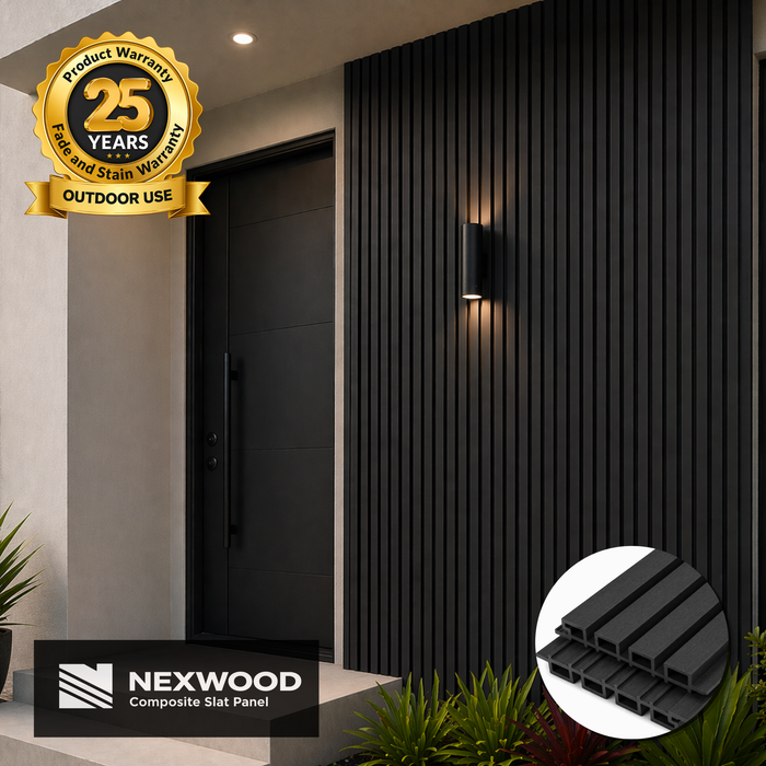 Onix Black - NEXWOOD Composite Slat Panel - 17 sqft - 141.5" x 16.8"