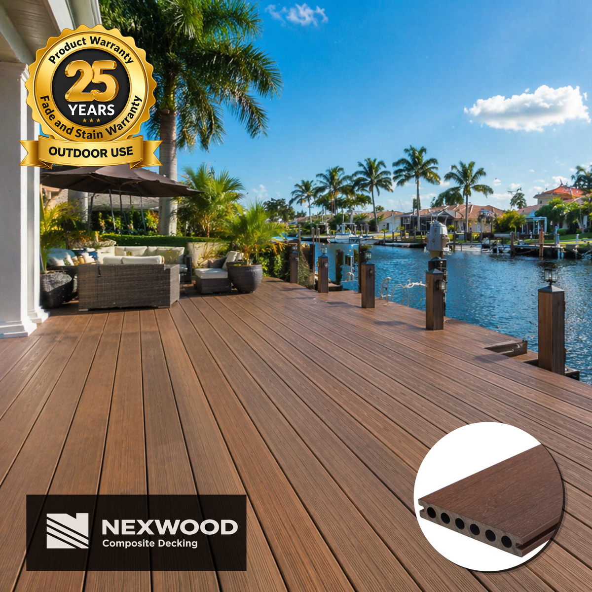 Prime Brown - NEXWOOD Composite Decking - 11 Sqft - (2 pieces 142