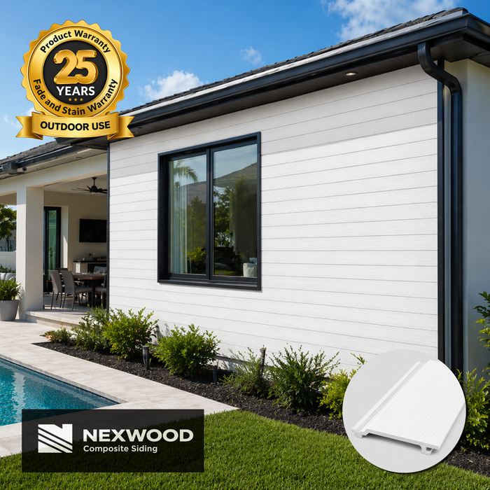 Artic White - NEXWOOD Composite Siding -  12 Sqft - 141" x 6"