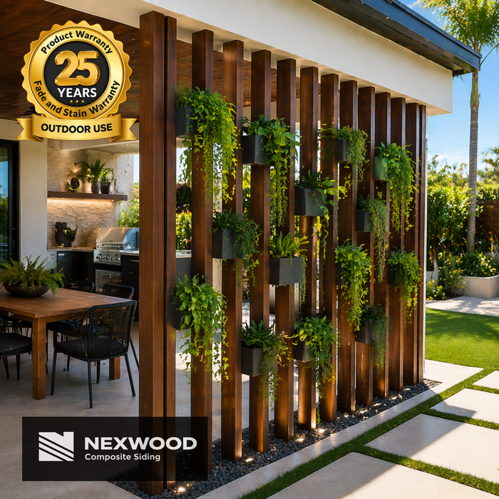 Prime Brown - NEXWOOD Composite Wall Partition -  141" x 3.9" x 1.9" - 2 pieces - Brown
