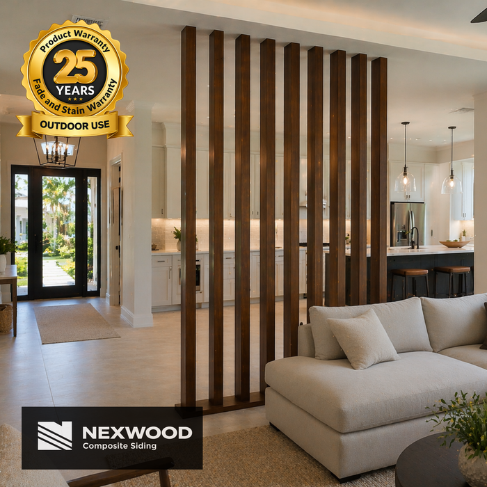 Prime Brown - NEXWOOD Composite Wall Partition -  141" x 3.9" x 1.9" - 2 pieces - Brown