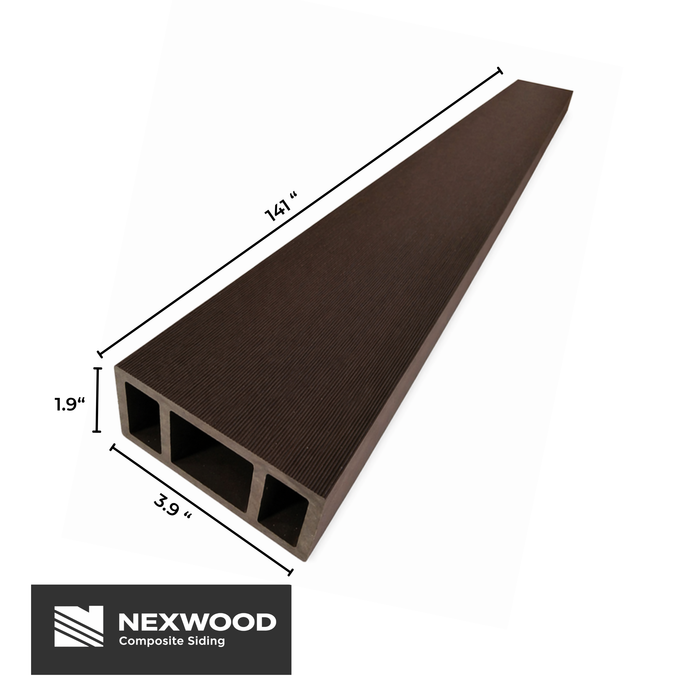 Prime Brown - NEXWOOD Composite Wall Partition -  141" x 3.9" x 1.9" - 2 pieces - Brown