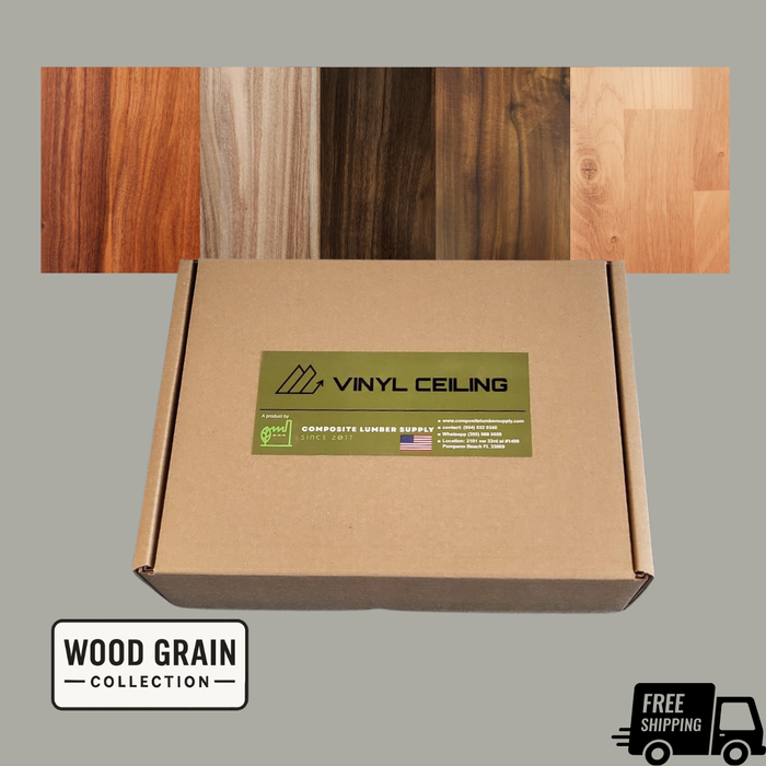 Sample Box Vinyl Ceiling - WOOD GRAIN COLLECTION - Refundable (1st purchase)