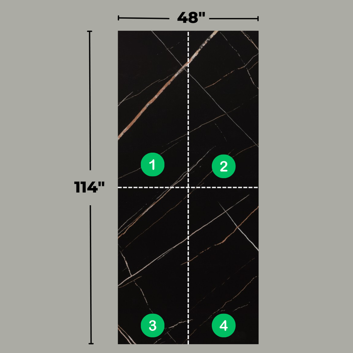 Modular Panel System (4 pieces) - Black Nero - Marble Series - Shipping