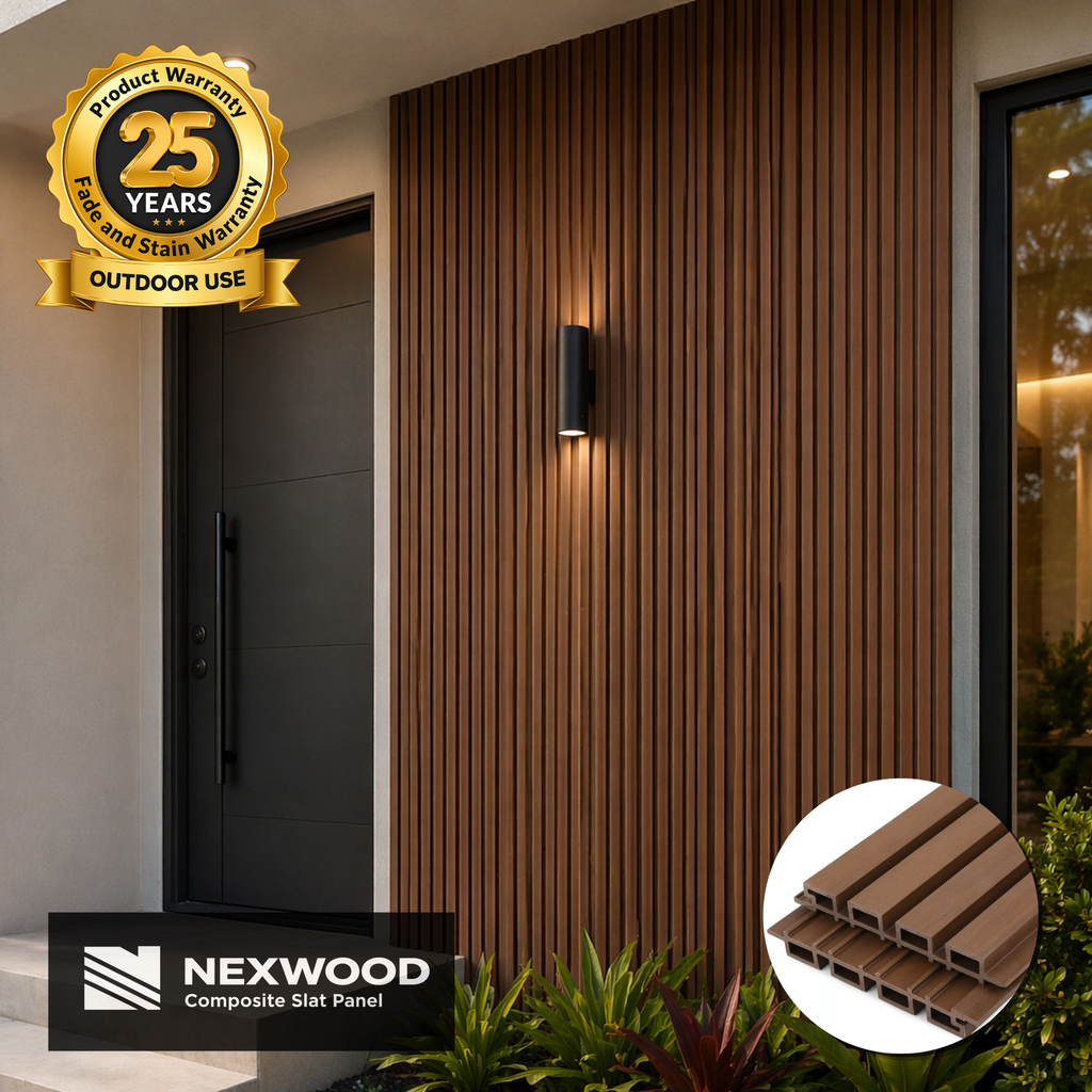 Prime Brown - NEXWOOD Composite Slat Panel - 17 sqft - (2 pieces