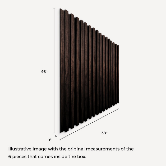 Matte Black Brushed Slat Wood Panel - (25 sqft)