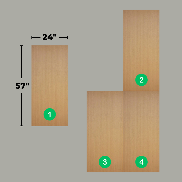 Modular Panel System (4 pieces) - Sweet Walnut - Wood Collection - Shipping