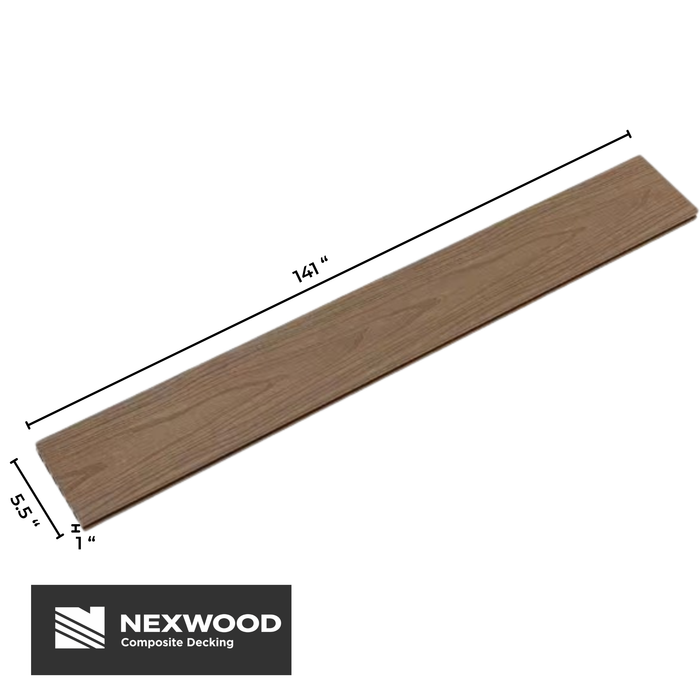 Prime Brown - NEXWOOD Composite Decking -  11 Sqft - (2 pieces 142" x 5.5")