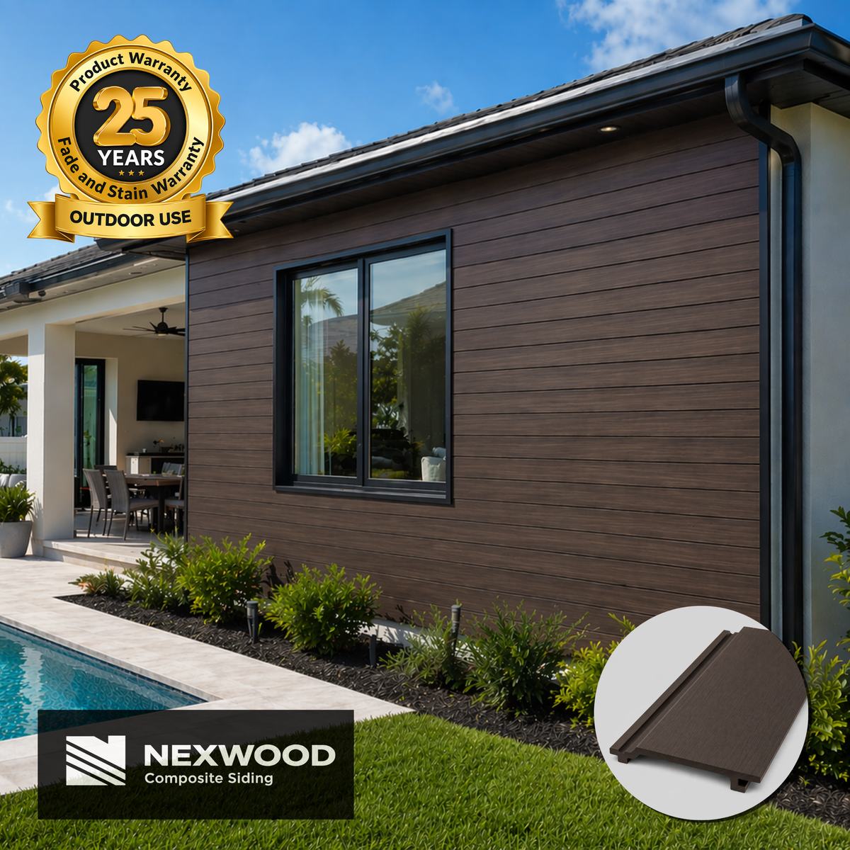 Prime Brown - NEXWOOD Composite Shiplap Siding - 12 Sqft - (2