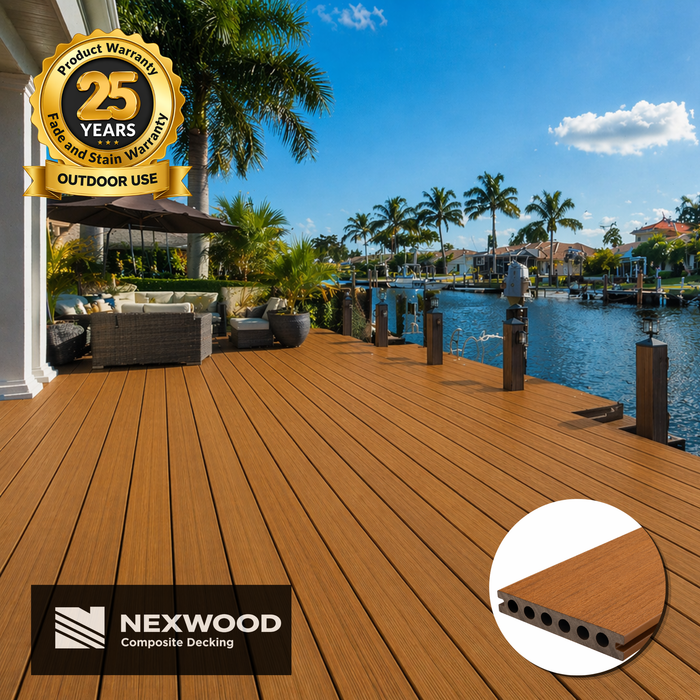 Sunset Teak - NEXWOOD Composite Decking -  11 Sqft - (2 pieces 142" x 5.5")
