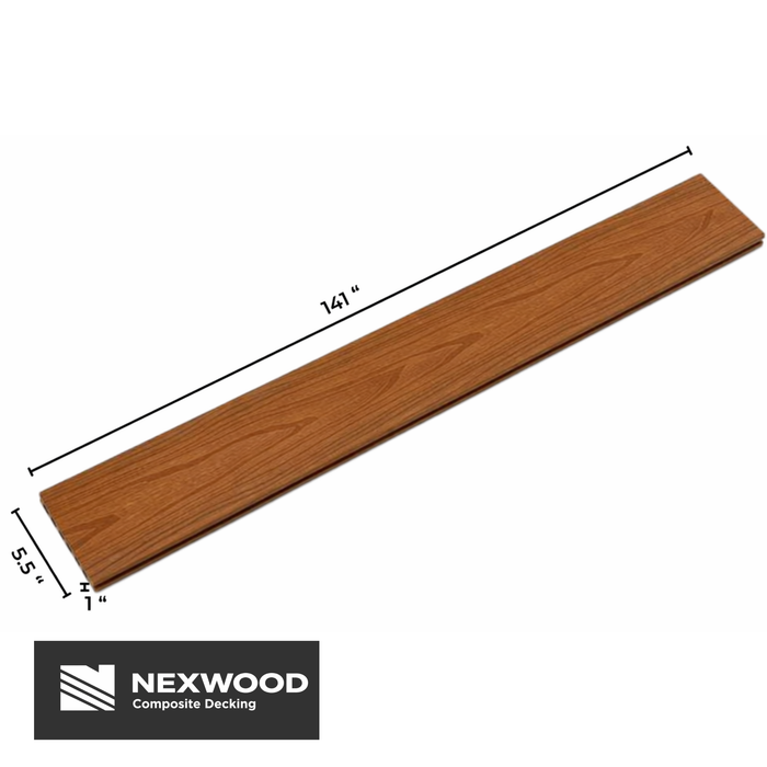 Sunset Teak - NEXWOOD Composite Decking -  11 Sqft - (2 pieces 142" x 5.5")
