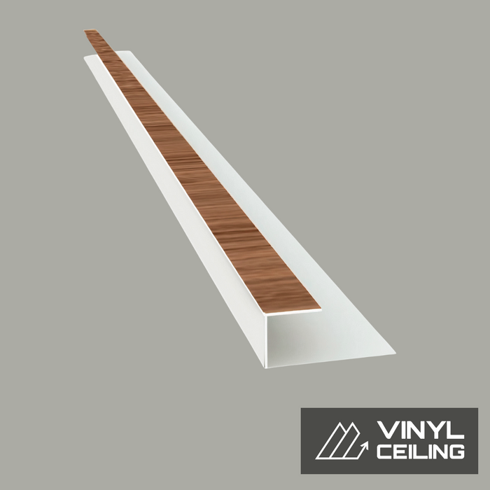 Trim Edge J-SHAPE Match Color - Vinyl Ceiling (8ft L)  (Pack of 4 units)