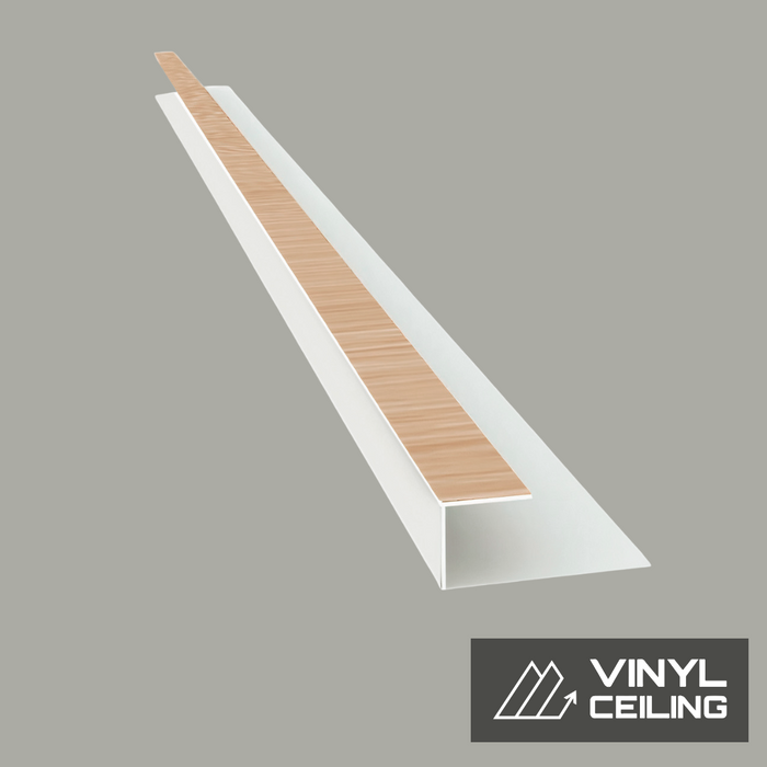 Trim Edge J-SHAPE Match Color - Vinyl Ceiling (8ft L)  (Pack of 4 units)