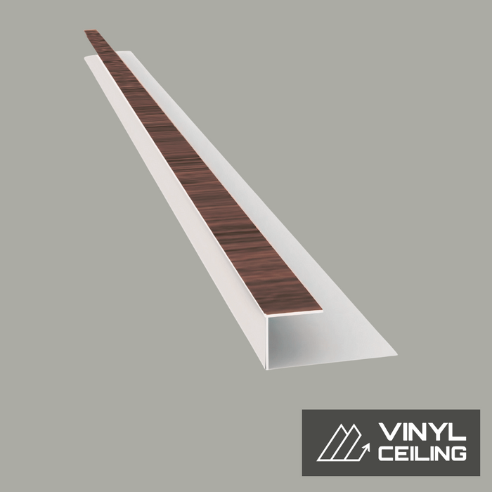 Trim Edge J-SHAPE Match Color - Vinyl Ceiling (8ft L)  (Pack of 4 units)