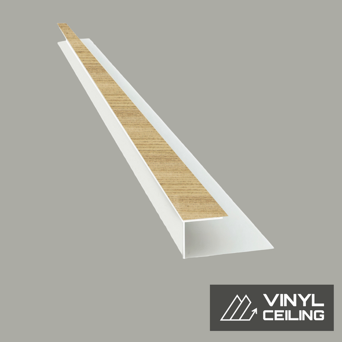 Trim Edge J-SHAPE Match Color - Vinyl Ceiling (8ft L)  (Pack of 4 units)
