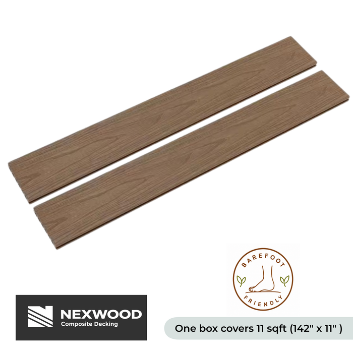 Prime Brown - NEXWOOD Composite Decking -  11 Sqft - (2 pieces 142" x 5.5")