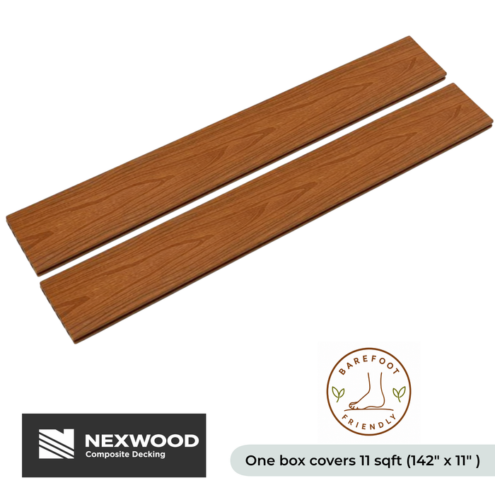 Sunset Teak - NEXWOOD Composite Decking -  11 Sqft - (2 pieces 142" x 5.5")