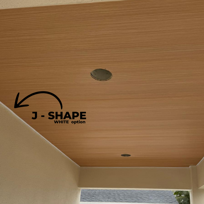 Trim Edge J-SHAPE Vinyl Ceiling (8ft L)  (Pack of 4 units)