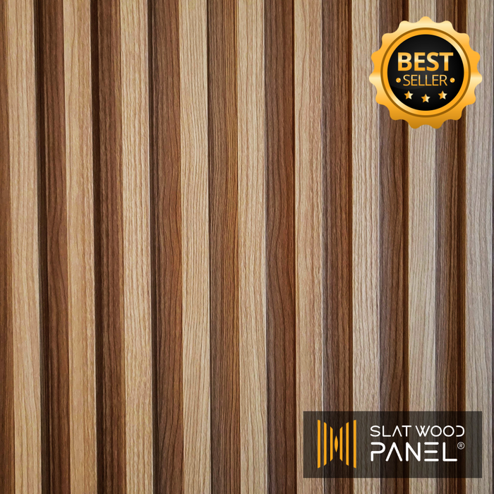 Light Walnut Slat Wood Panel - (25 sqft)