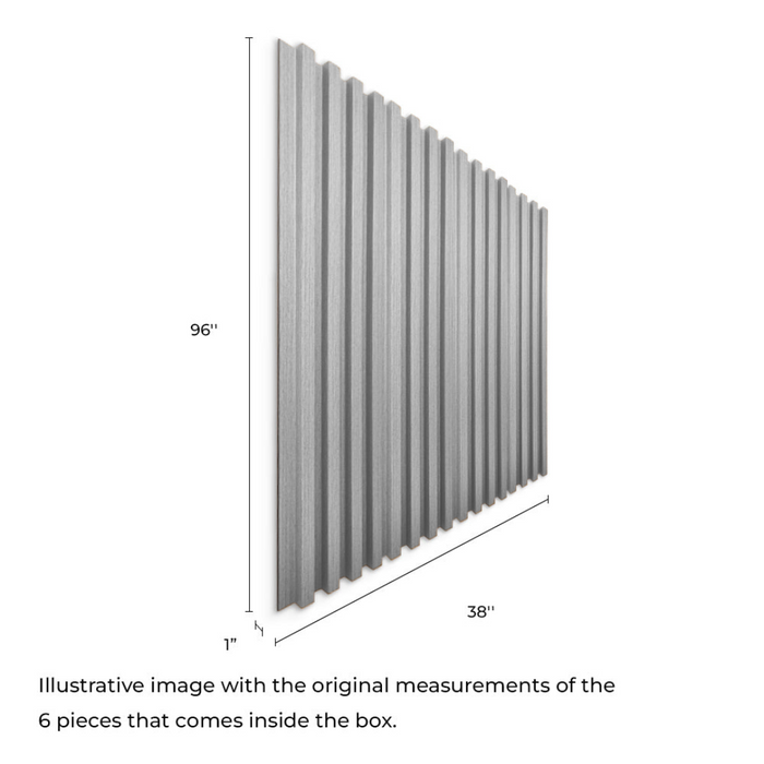 Light Gray Slat Wood Panel - (25 sqft)