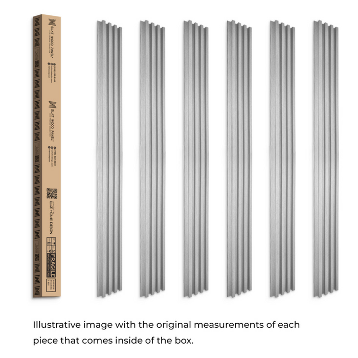 Light Gray Slat Wood Panel - (25 sqft)