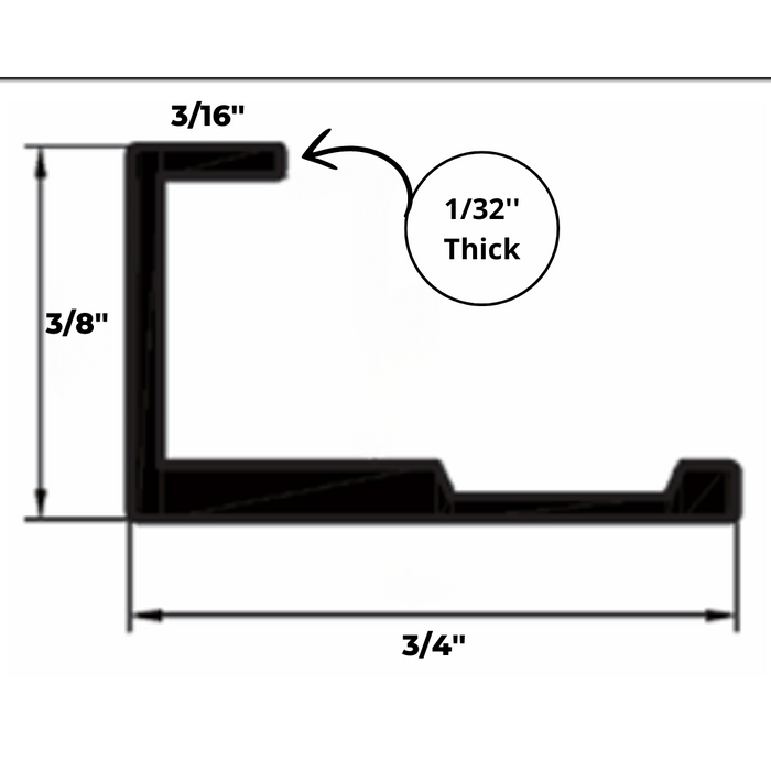 Aluminium Edge J Profile Koover - (9.5 ft L)