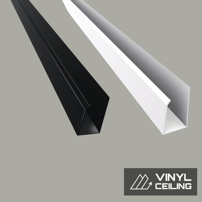 Trim Edge J-SHAPE Solid Color - Vinyl Ceiling (8ft L)  (Pack of 4 units)