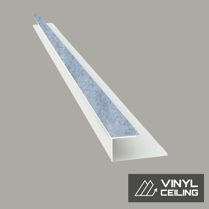 Trim Edge J-SHAPE Match Color - Vinyl Ceiling (8ft L)  (Pack of 4 units)
