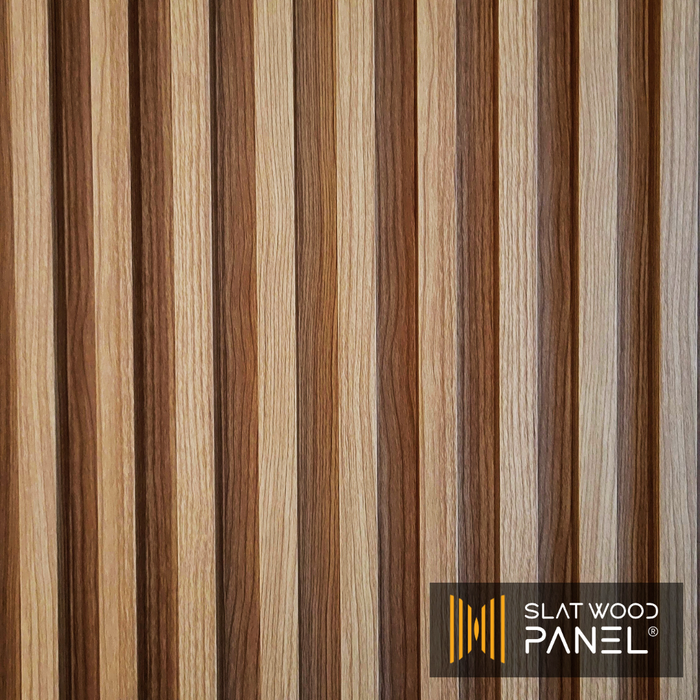 Light Walnut Slat Wood Panel - (25 sqft)