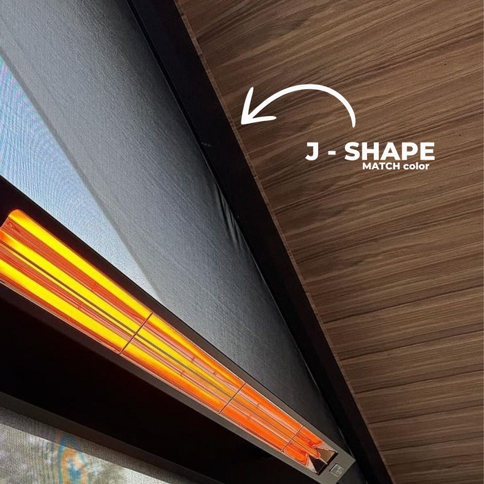 Trim Edge J-SHAPE Match Color - Vinyl Ceiling (8ft L)  (Pack of 4 units)