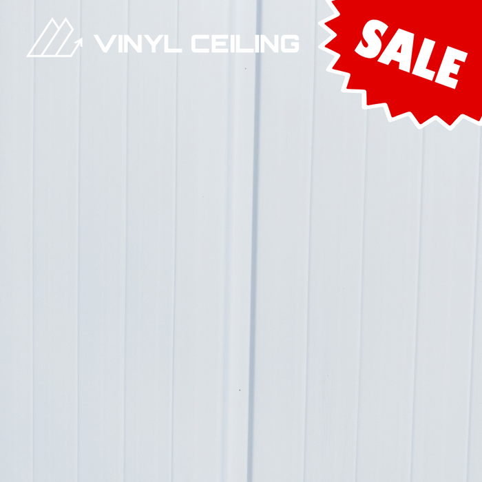 White Beadboard - Vinyl Ceiling - (70 sqft)